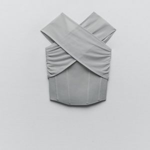 knit tulle corset top